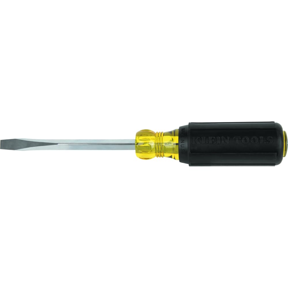 Klein Tools Tournevis Keystone 600-4 1/4" avec poignée rembourrée, fabriqué aux États-Unis pour professionnels, usage in