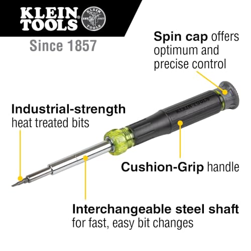 Klein Tools 32314 Tournevis électronique multifonction 14 en 1, précis et resistants pour techniciens électroniques et m