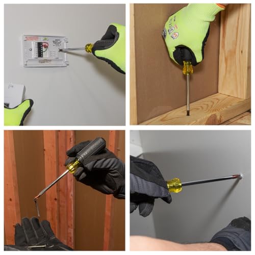 KLEIN TOOLS 85078, Lot de 8 tours à vis multi-usages antidérapant, destiné aux professionnels, parfait pour le réparatio