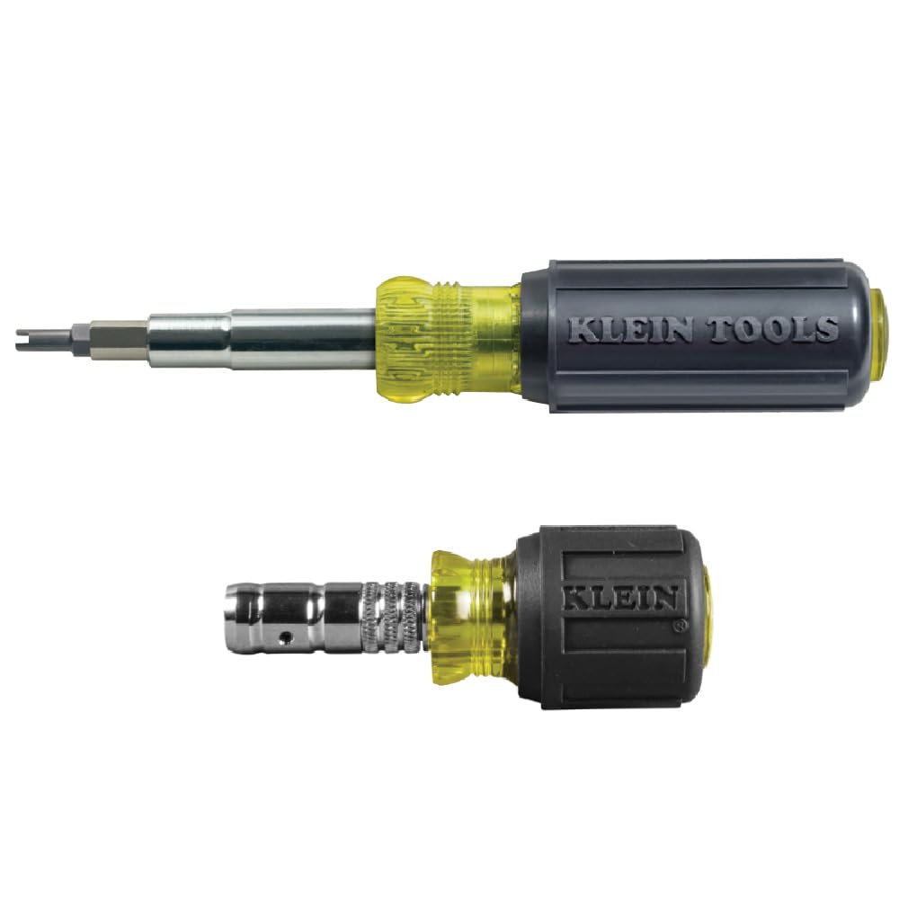 Klein Tools Schrader 80065 kit multi-tournevis 11 en 1 et 2 tourne-écrous 2 en 1, entraînement glissière tête hexagonale