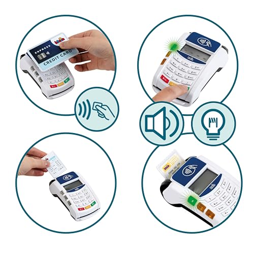 Theo Klein 7266 Terminal de paiement sonore et lumineux, Complément piles pour caisses enregistreuses jouets, Sécurité e