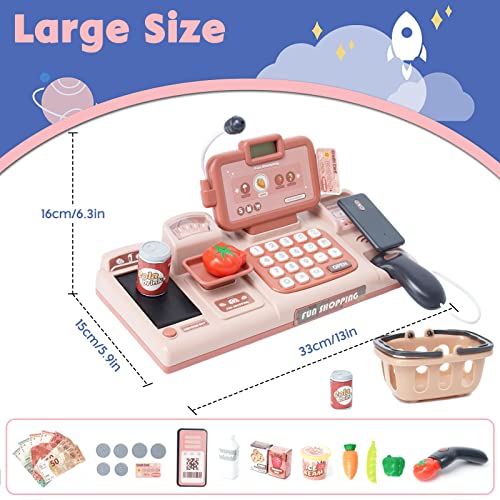 Jouet de caisse enregistreuse avec son et scanner pour enfants 3-8 ans garçons filles :_learn à programmer,animé,simulat