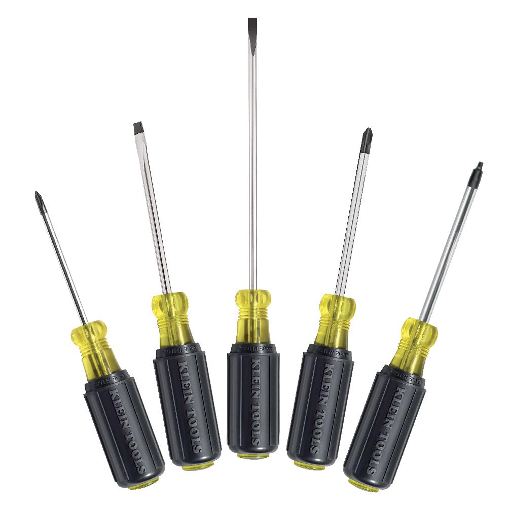 Klein Tools 85445 Lot de 5 tournevis plat et cruciforme, fabriqués aux États-Unis, pour travailleurs professionnels, usa